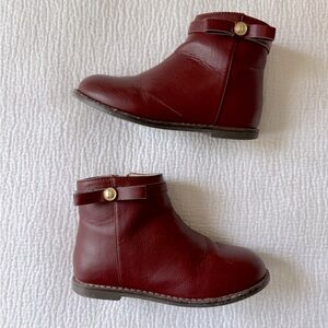 Kids Burgundy Ankle Boots